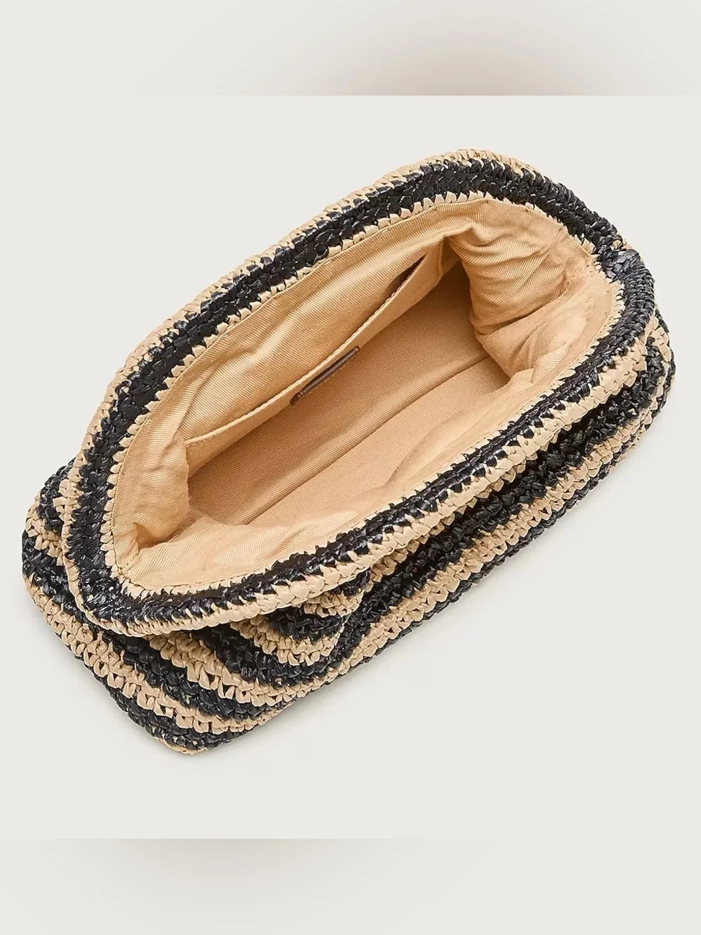 NWT J.Crew Portofino Handknotted Clutch in Stripe - Natural Black - Picture 3 of 5